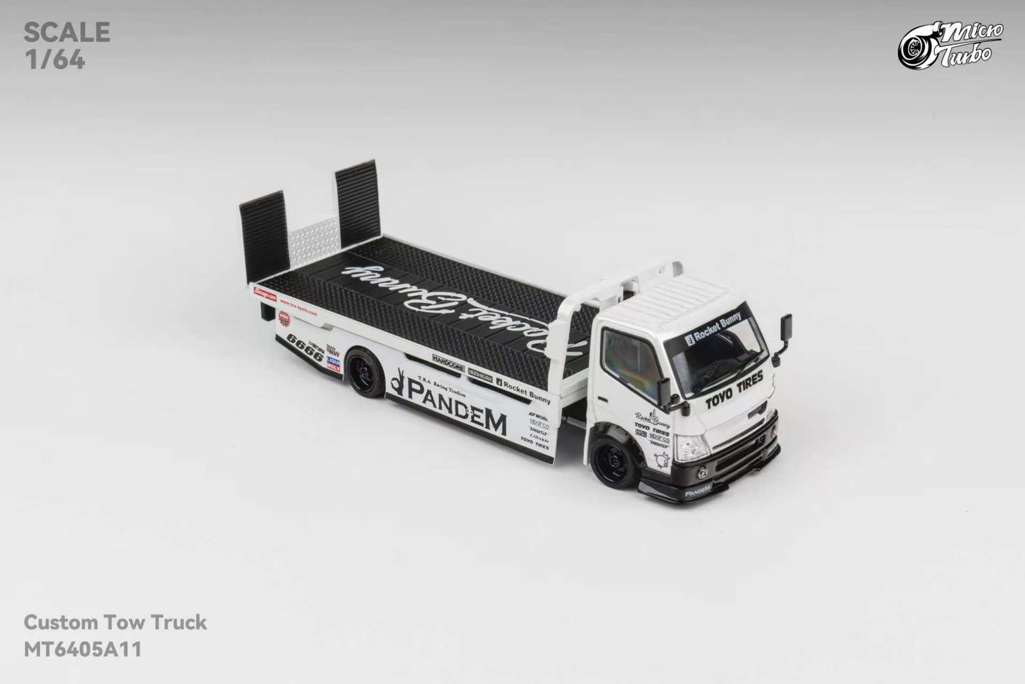 MicroTurbo 1/64 300 Series II - Custom Tow Truck - Metallic White Pandem Rocket Bunny Livery
