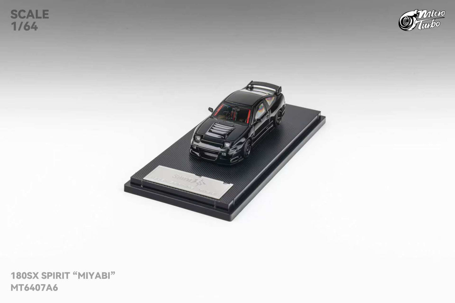 MicroTurbo 1/64 S13 Silvia 180SX Spirit Rei Modified Black