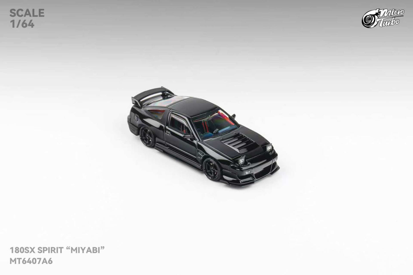 MicroTurbo 1/64 S13 Silvia 180SX Spirit Rei Modified Black