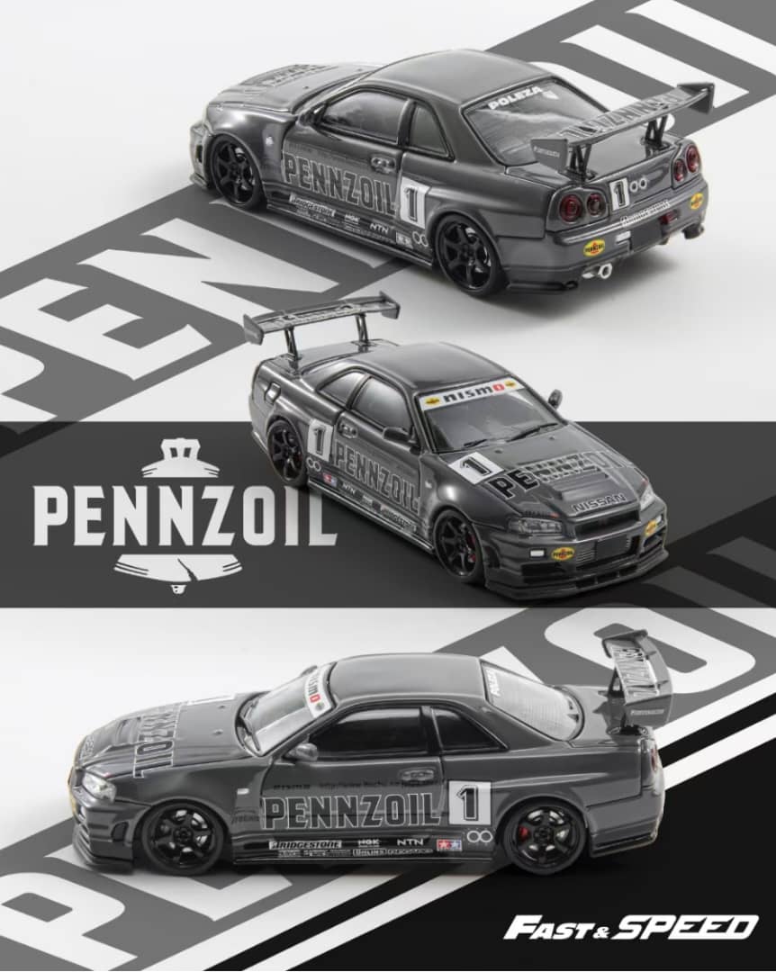 Fast Speed 1/64 Skyline GT-R R34 Nismo Z-Tune - Pennzoil Livery ***AIT Carshow Special ***