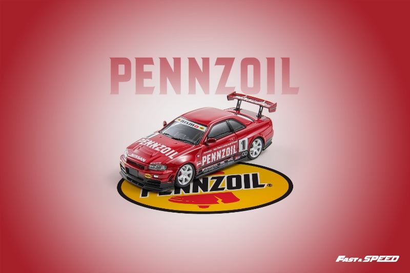 Fast Speed 1/64 Skyline GT-R R34 Nismo Z-Tune - Pennzoil Livery ***AIT Carshow Special ***
