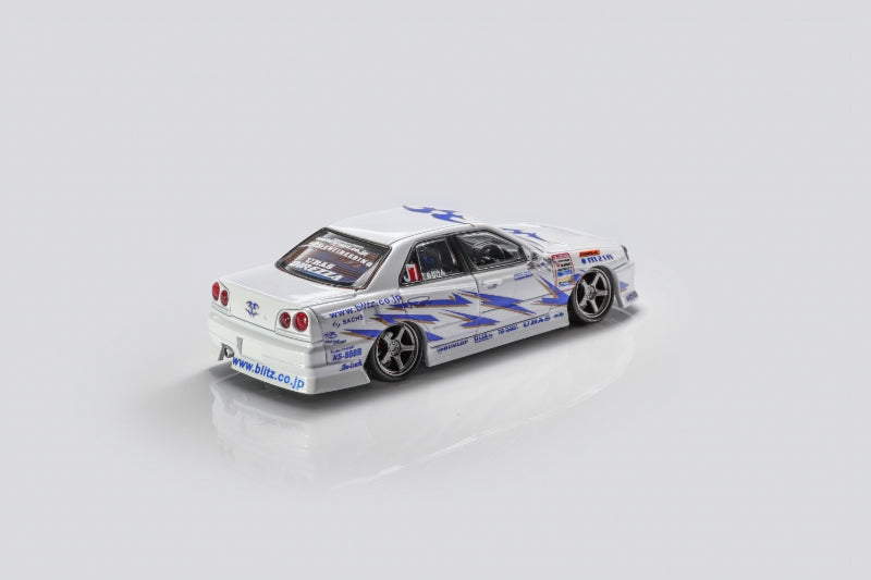 Mortal 1/64 Skyline ER34 25GT-Turbo Drift Version - D1GP Blitz Drift Livery - Blitz ER34 2004 Version