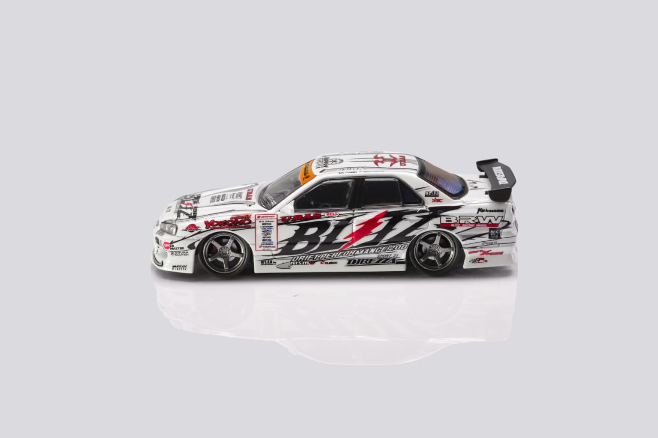 Mortal 1/64 Skyline ER34 25GT-Turbo Drift Version - D1GP Blitz Drift Livery - Blitz ER34 2007 Version