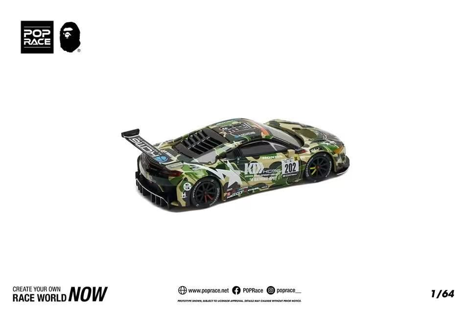 Pop Race 1/64 NSX GT3 Evo22 Green Bape Special