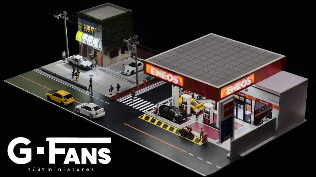 G-FANS 1/64 Assembly Building Diorama with LED light - ENEOS Theme(710038)