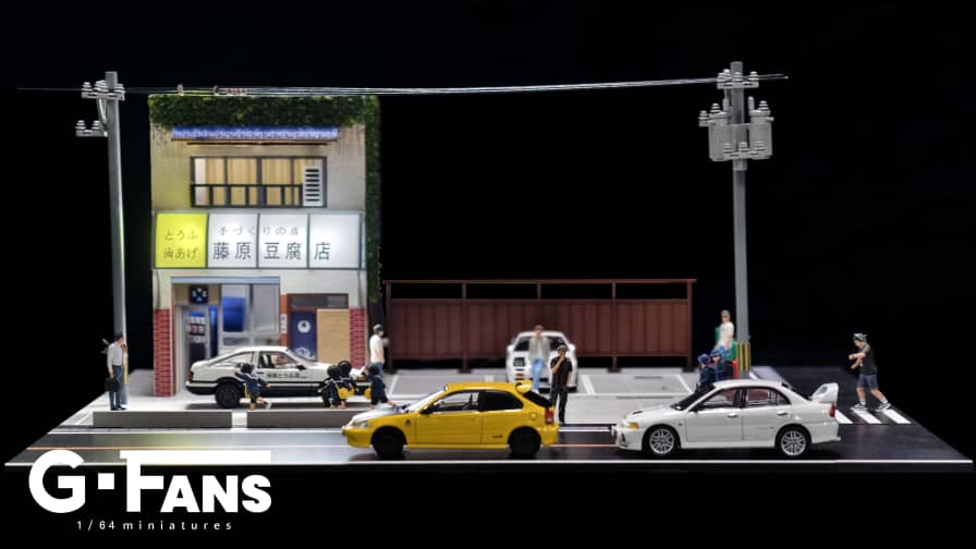 G-FANS 1/64 Assembly Building Diorama with LED light - Fujiwara Theme (710039)