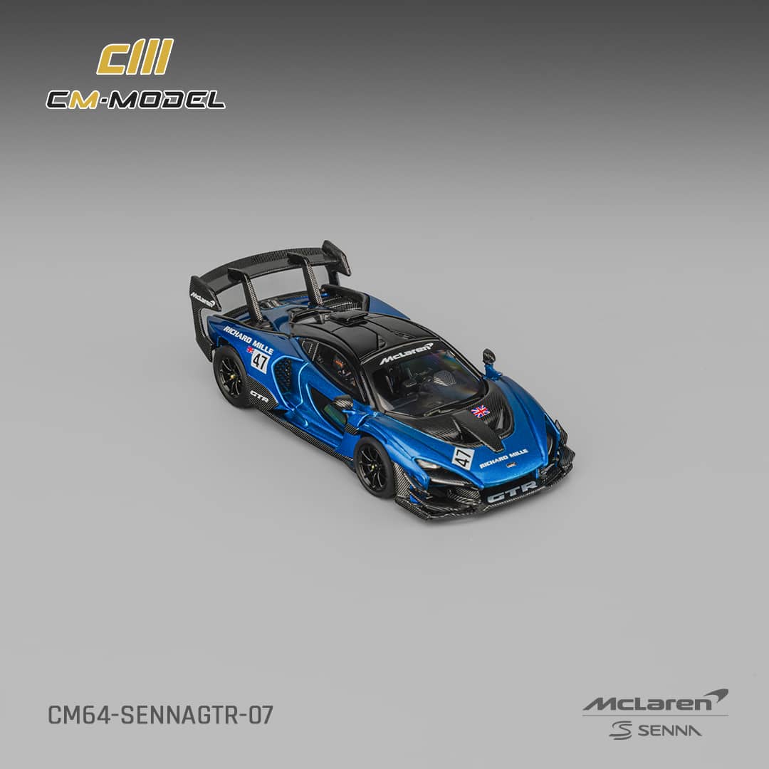 CM Model 1/64 McLaren Senna GTR Metallic Blue 47# Livery