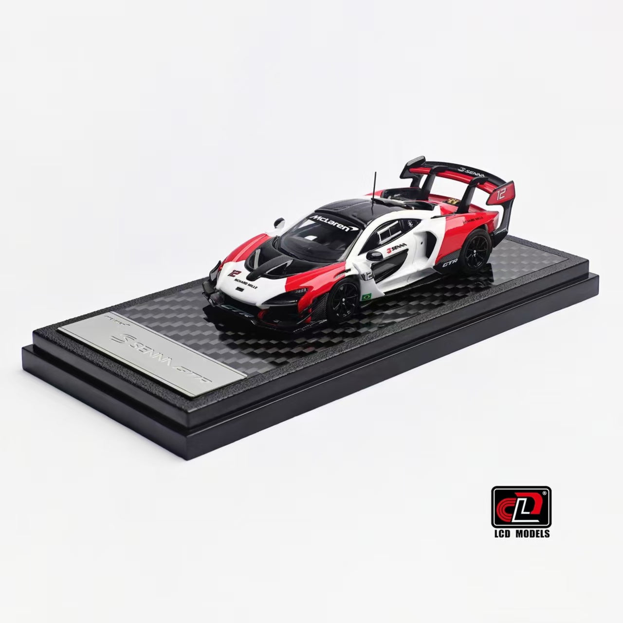 LCD 1/64 McLaren Senna GTR White-Red #12