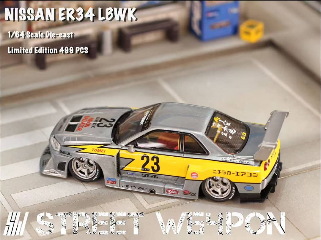Street Weapon 1/64 Skyline GT-R R34 LB Super Silhouette ER34 Raw Lightning 23# Livery