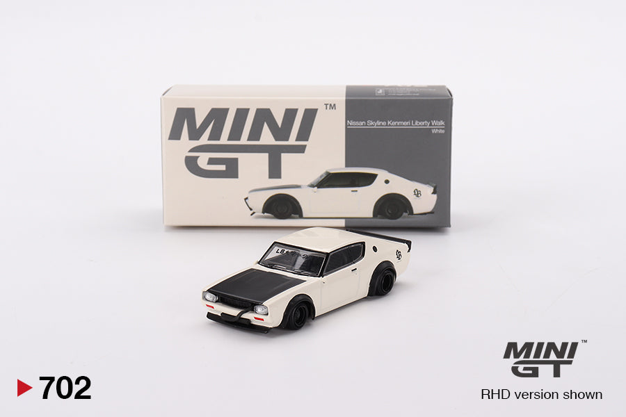 Mini GT 1/64 Nissan Skyline Kenmeri Liberty Walk White ****in clamshell blisters***