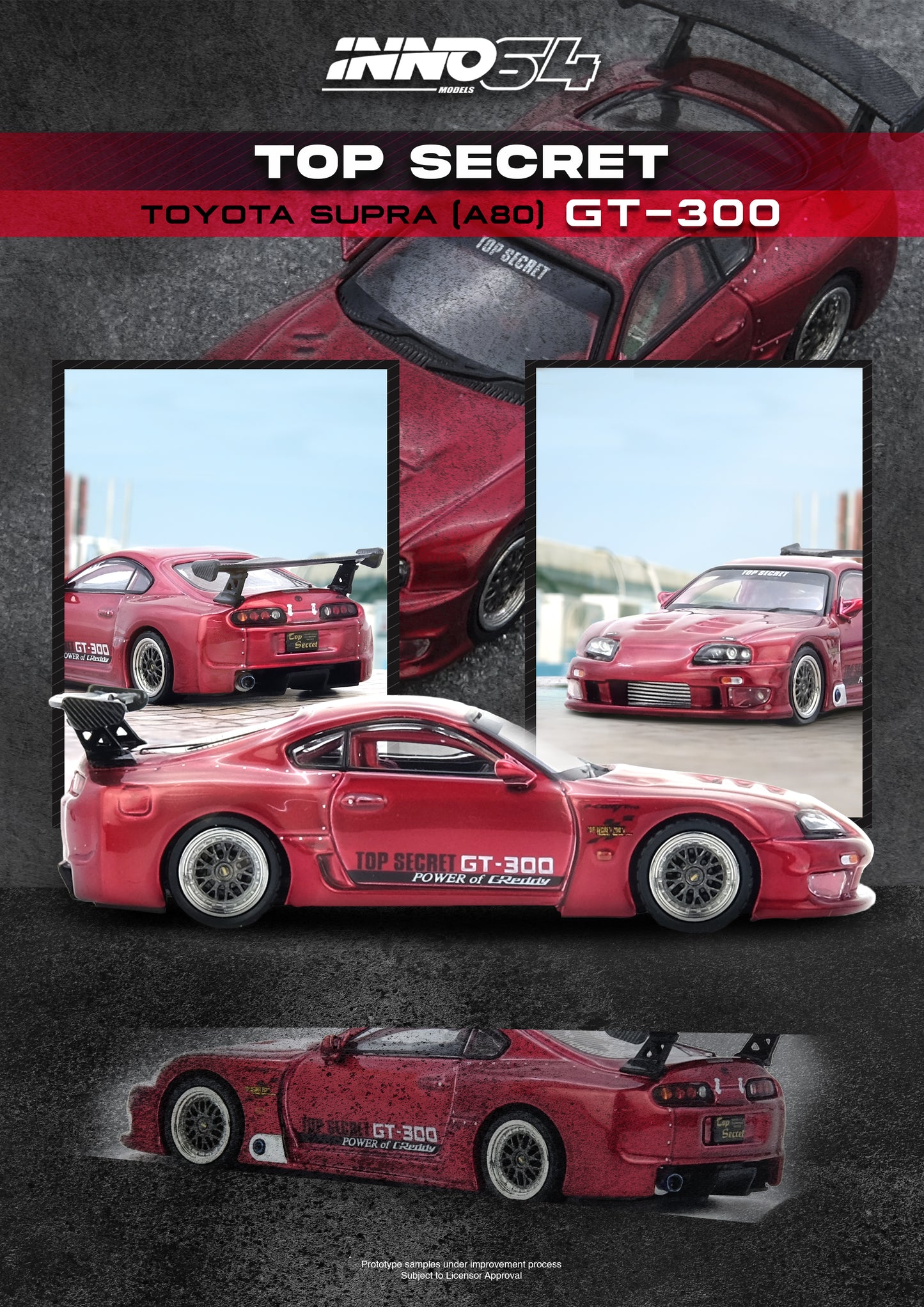 Inno64 1/64 TOYOTA SUPRA (A80) "TOP SECRET" Red