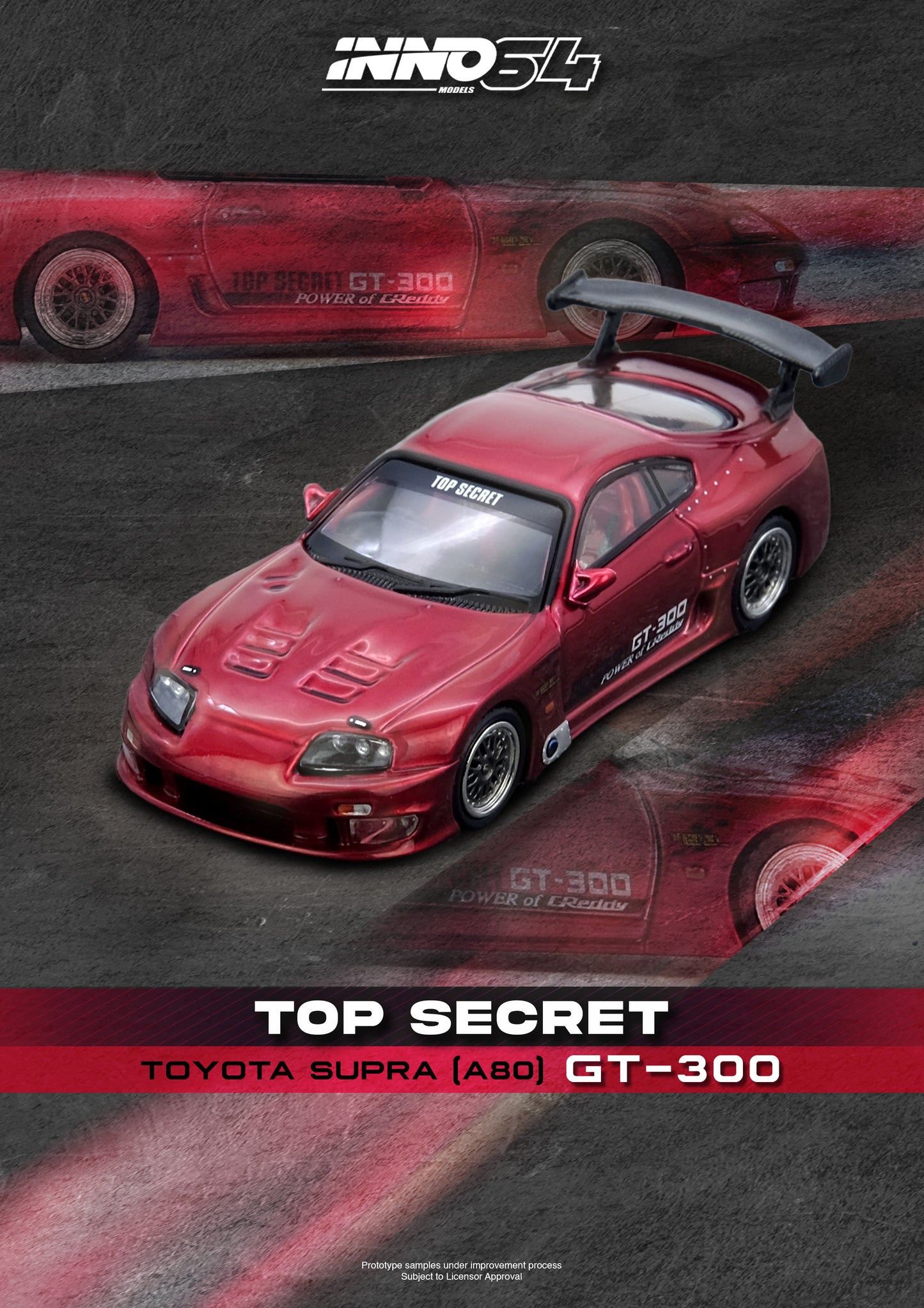 Inno64 1/64 TOYOTA SUPRA (A80) "TOP SECRET" Red
