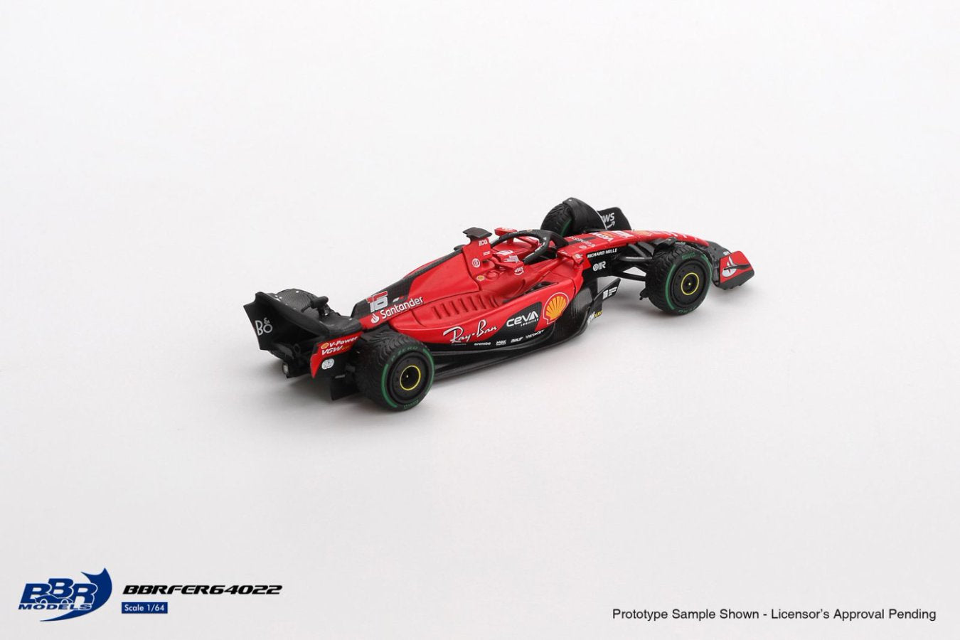 BBR Models 1/64 Ferrari SF23 #16 C. Leclerc 2023 Monaco GP