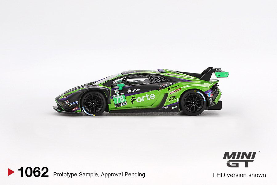 Mini GT 1/64 Lamborghini Huracán GT3 EVO2 #78 Forte Racing
2024 IMSA Daytona 24 Hrs