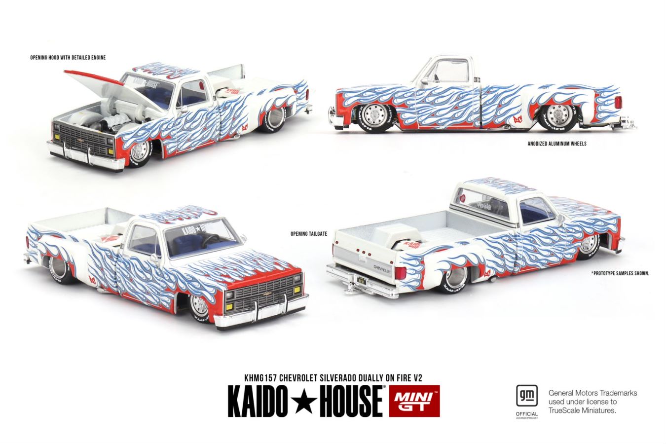 Mini GT x Kaido★House 1/64 Chevrolet Silverado Dually on Fire V2