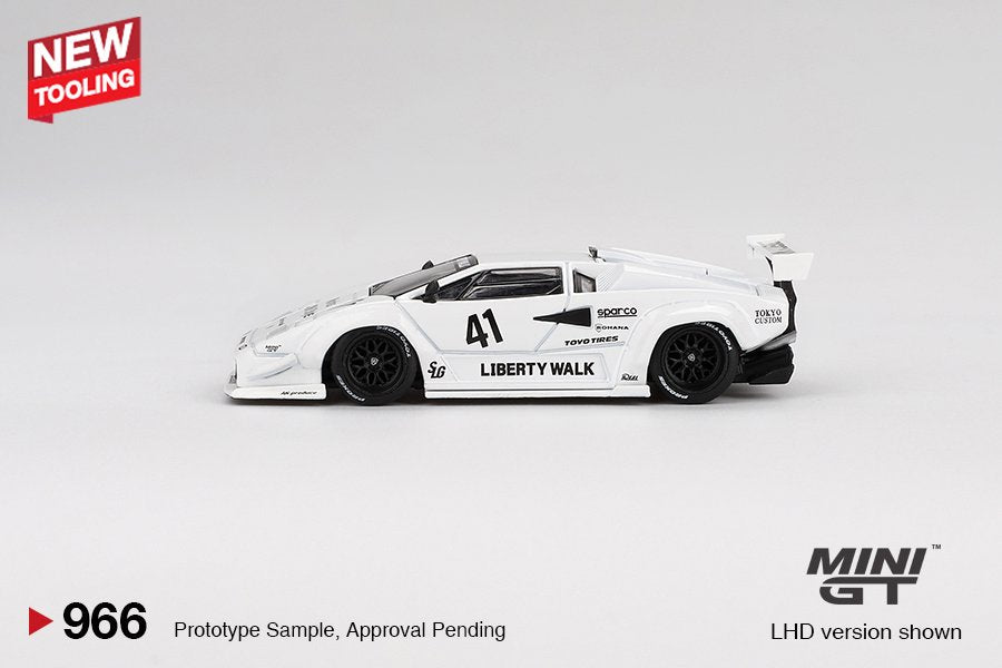 Mini GT 1/64 Lamborghini Countach LB-WORKS White 2024 Tokyo Auto Salon