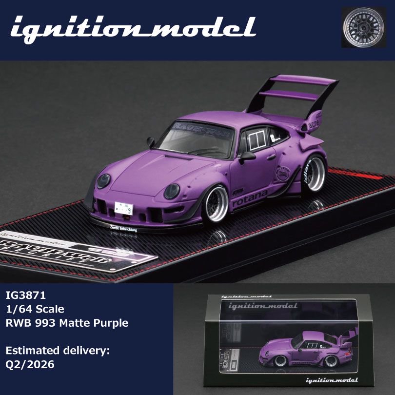 ETA: Mar 2026 ] Ignition Model 1/64 RWB 993 Matte Purple – Black