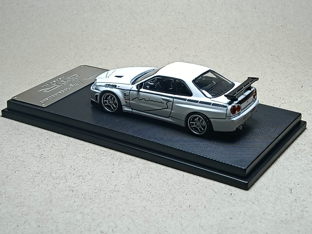 Model Collect 1/64 Skyline GT-R Mk5 R34 V-SPEC-II White Mines
