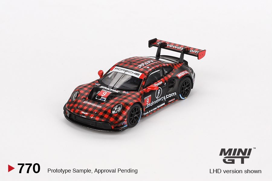 Mini GT 1/64 Porsche 911 GT3 R #9 GTD PRO Pfaff Motorsports IMSA 2023 Sebring 12 Hrs. Winner