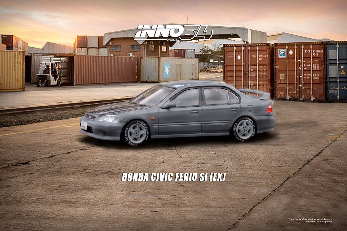 Inno64 1/64 HONDA CIVIC FERIO Si (EK) Cement Grey