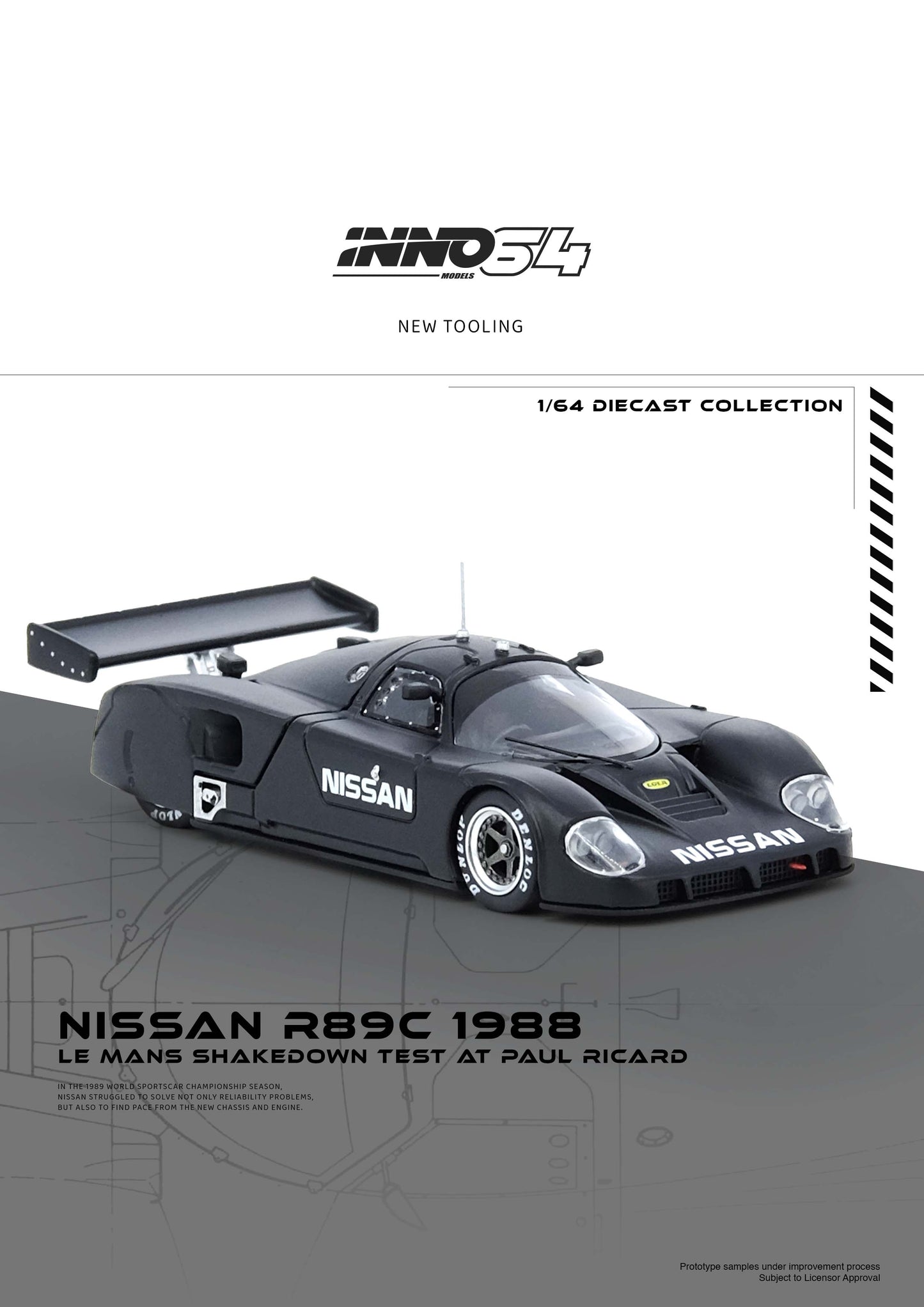 Inno64 1/64 NISSAN R89C LE MANS SHAKEDOWN TEST AT PAUL RICARD 1988
