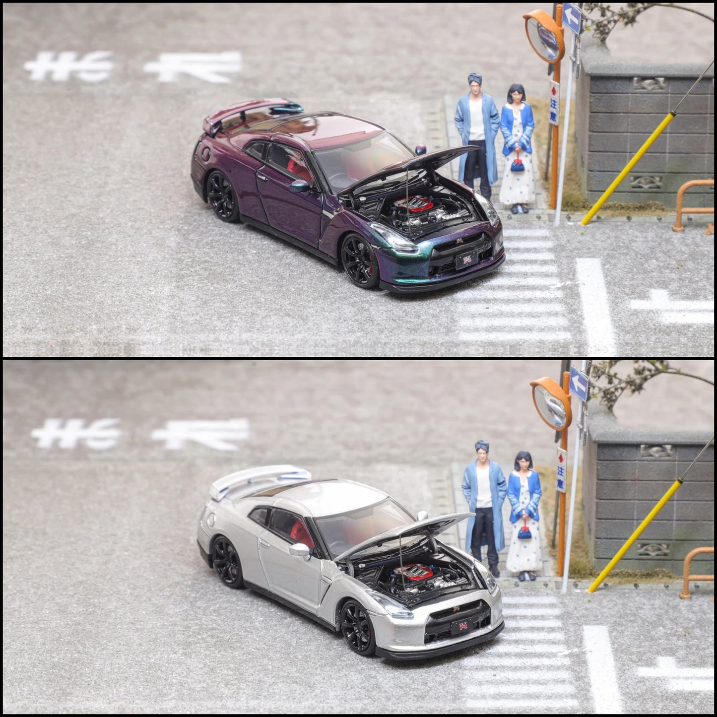 Focal Horizon 1/64 GT-R R35 Silver / Magic Purple