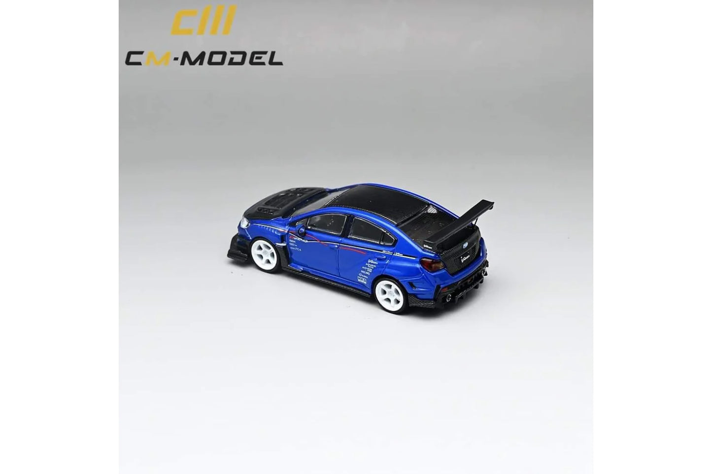 CM Model 1/64 Subaru WRX VAB Varis Edition with Carbon Bonnet - Blue