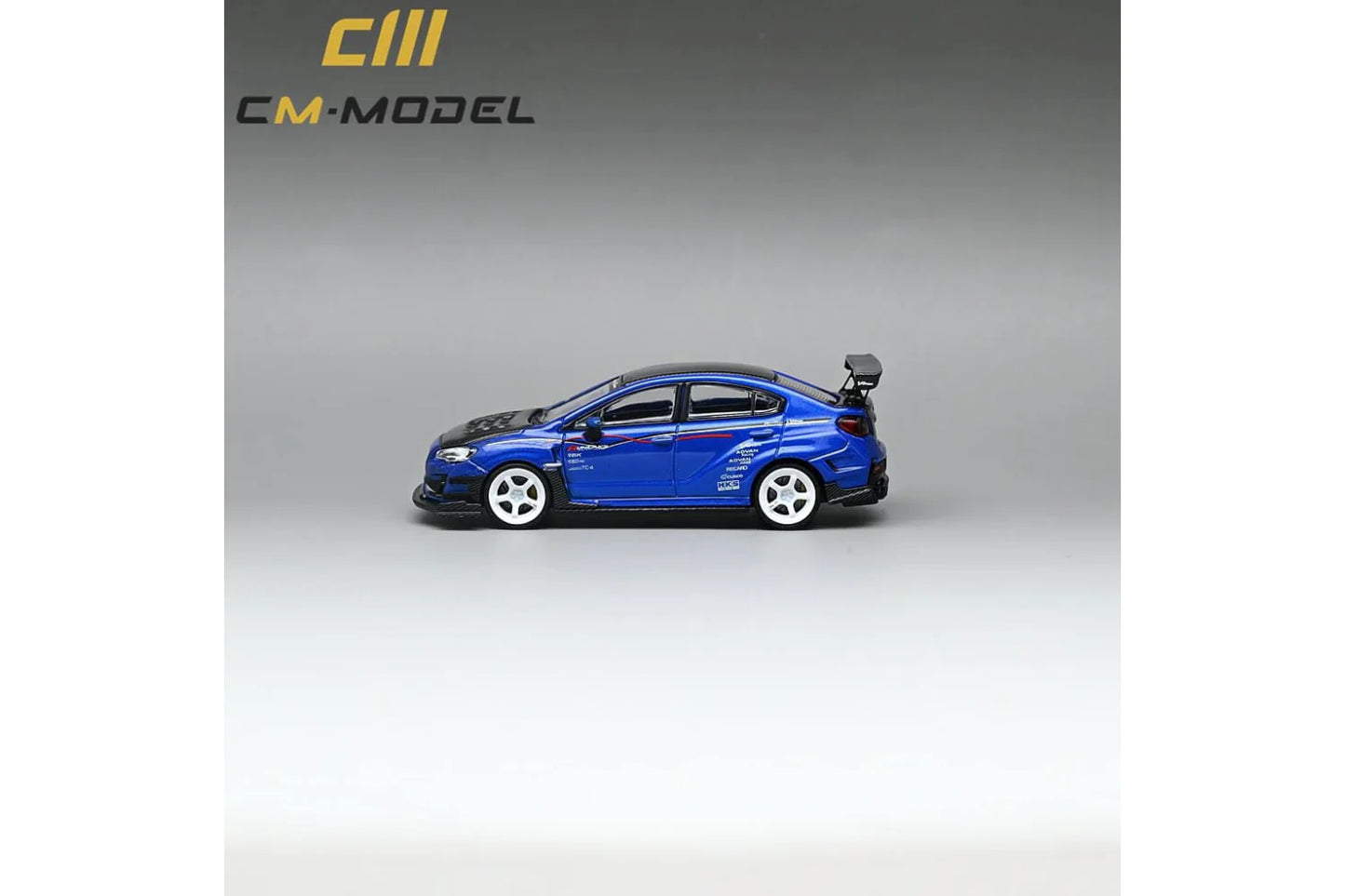CM Model 1/64 Subaru WRX VAB Varis Edition with Carbon Bonnet - Blue