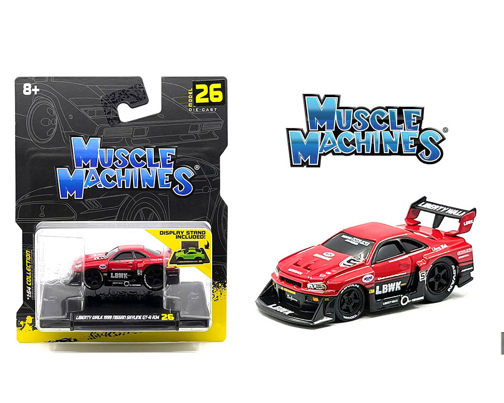 Muscle Machines 1/64 Nissan 1999 Skyline GT-R R34 LBWK