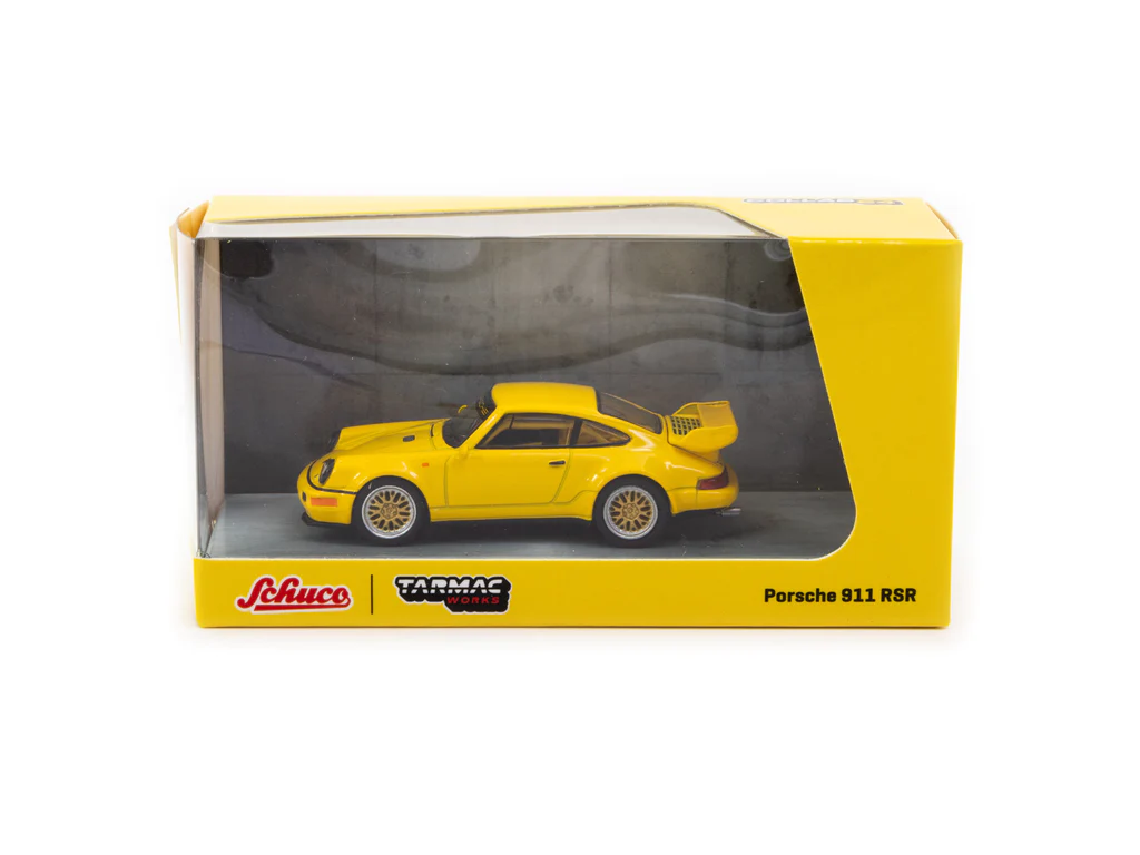 Tarmac Works x Schuco 1/64 Porsche 911 RSR 3.8 Yellow