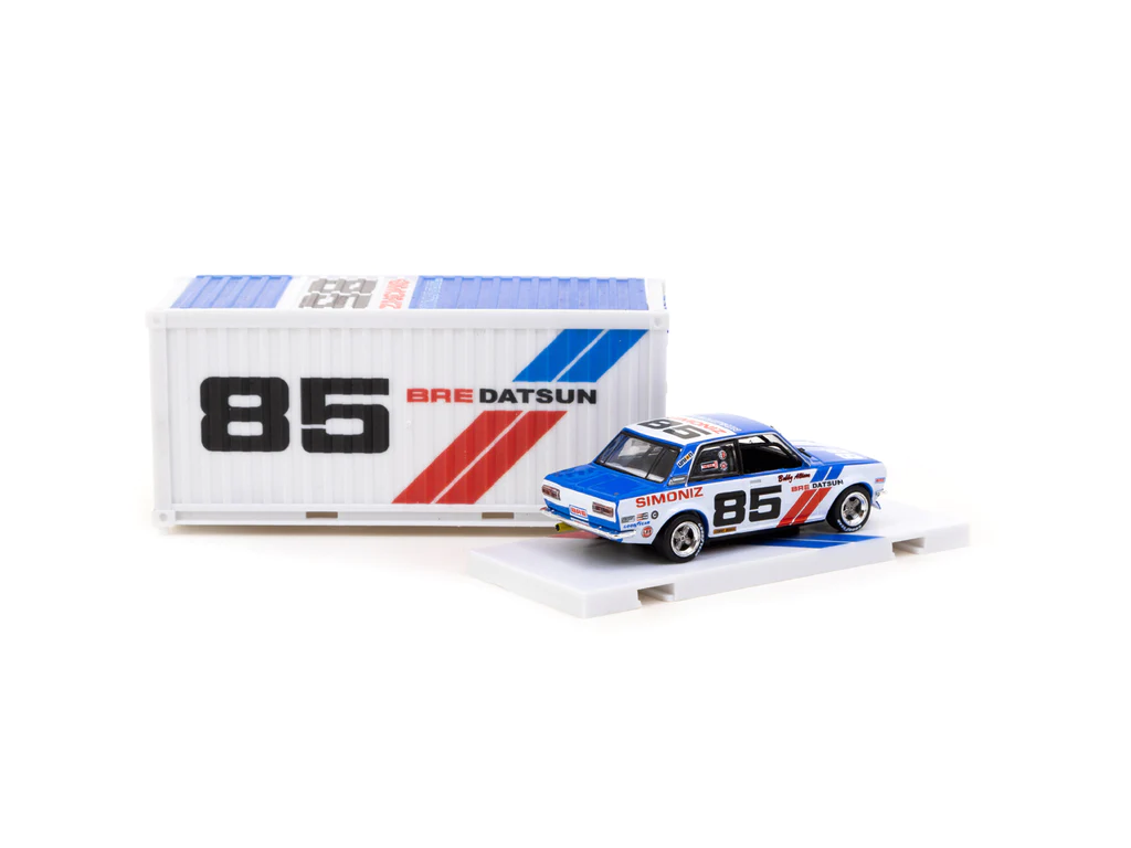 Tarmac Works 1/64 BRE Datsun 510 Trans-Am 2.5 Championship 1972 #85 With Container