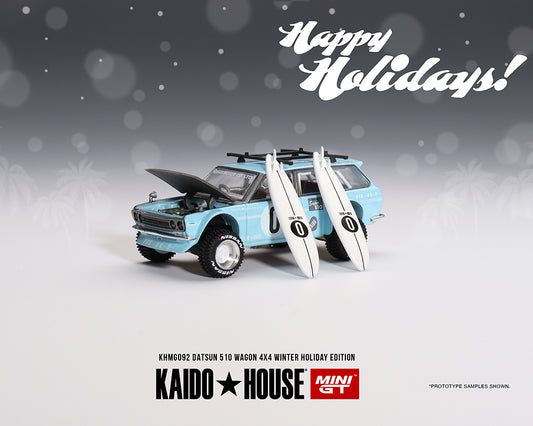 Mini GT x Kaido★House 1/64 Datsun 510 Wagon Kaido GT Surf Safari RS Winter Holiday Edition