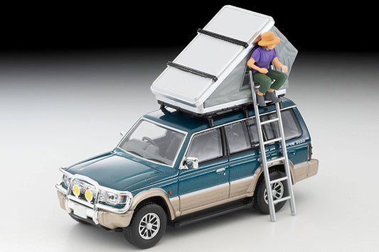 Tomica Limited Vintage 1/64 LV-N206c PAJERO Mid. Wide VR Opt. Pts. GR 1991 w/ Tent/Fig.