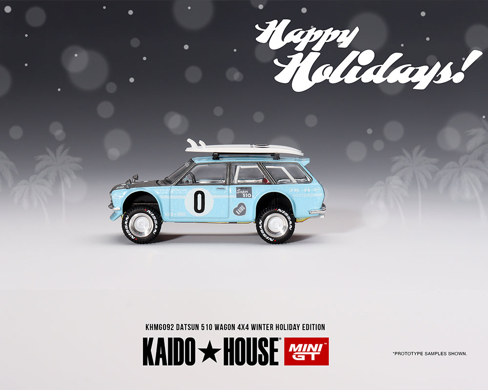 Mini GT x Kaido★House 1/64 Datsun 510 Wagon Kaido GT Surf Safari RS Winter Holiday Edition