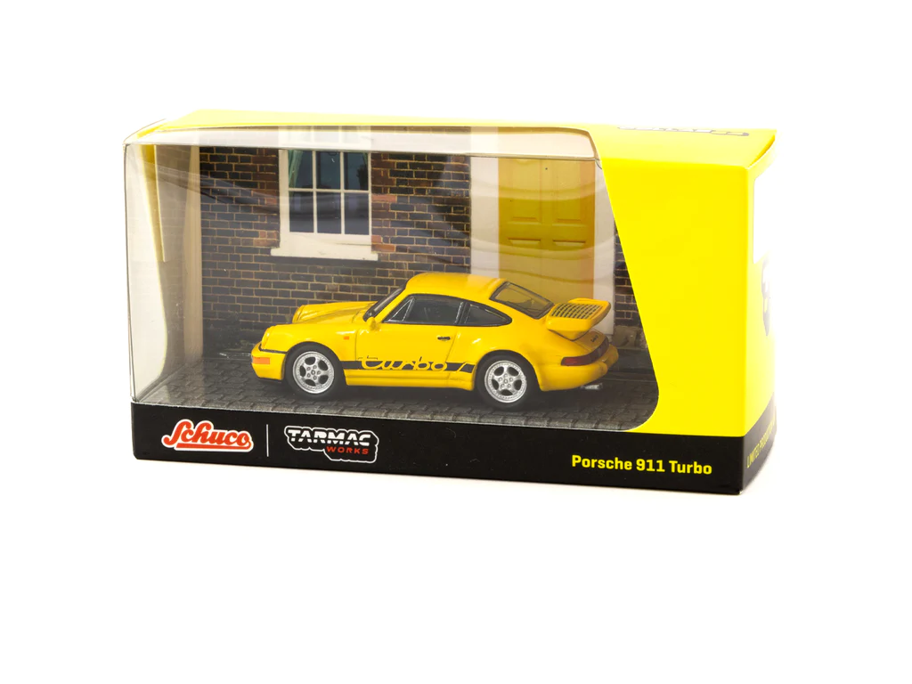 Tarmac Works x Schuco 1/64 Porsche 911 Turbo Yellow