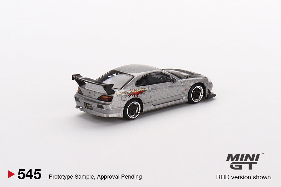 Mini GT 1/64 Nissan Silvia Top Secret Silvia S15 – Silver ***in clamshell blisters***