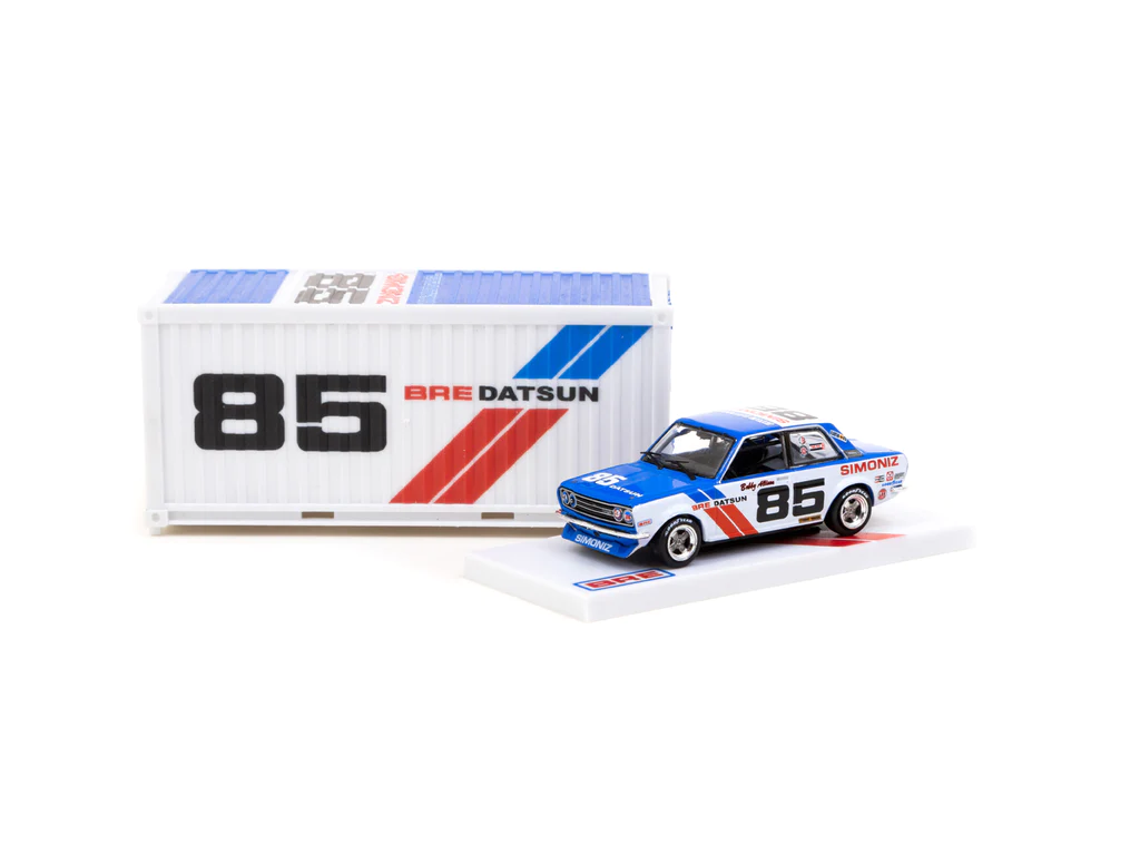 Tarmac Works 1/64 BRE Datsun 510 Trans-Am 2.5 Championship 1972 #85 With Container