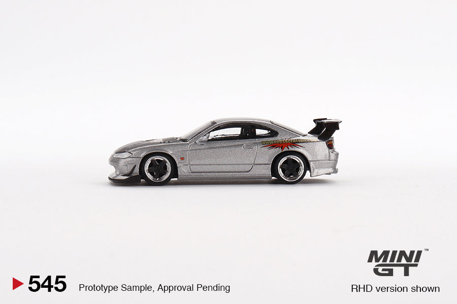 Mini GT 1/64 Nissan Silvia Top Secret Silvia S15 – Silver ***in clamshell blisters***