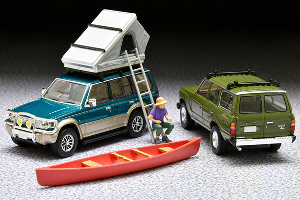 Tomica Limited Vintage 1/64 LV-N206c PAJERO Mid. Wide VR Opt. Pts. GR 1991 w/ Tent/Fig.