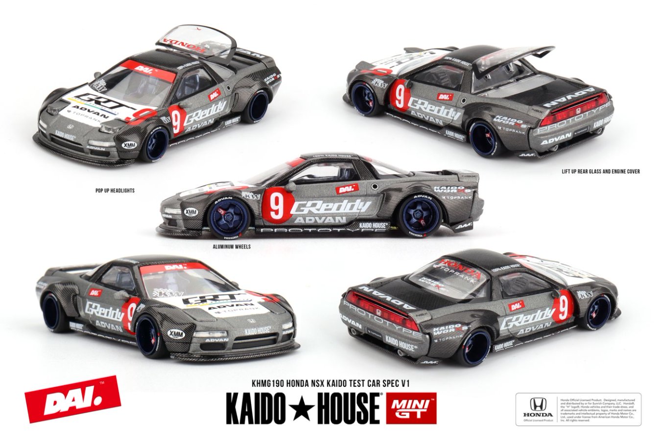 Mini GT x Kaido★House 1/64 Honda NSX Kaido Test Car Spec V1