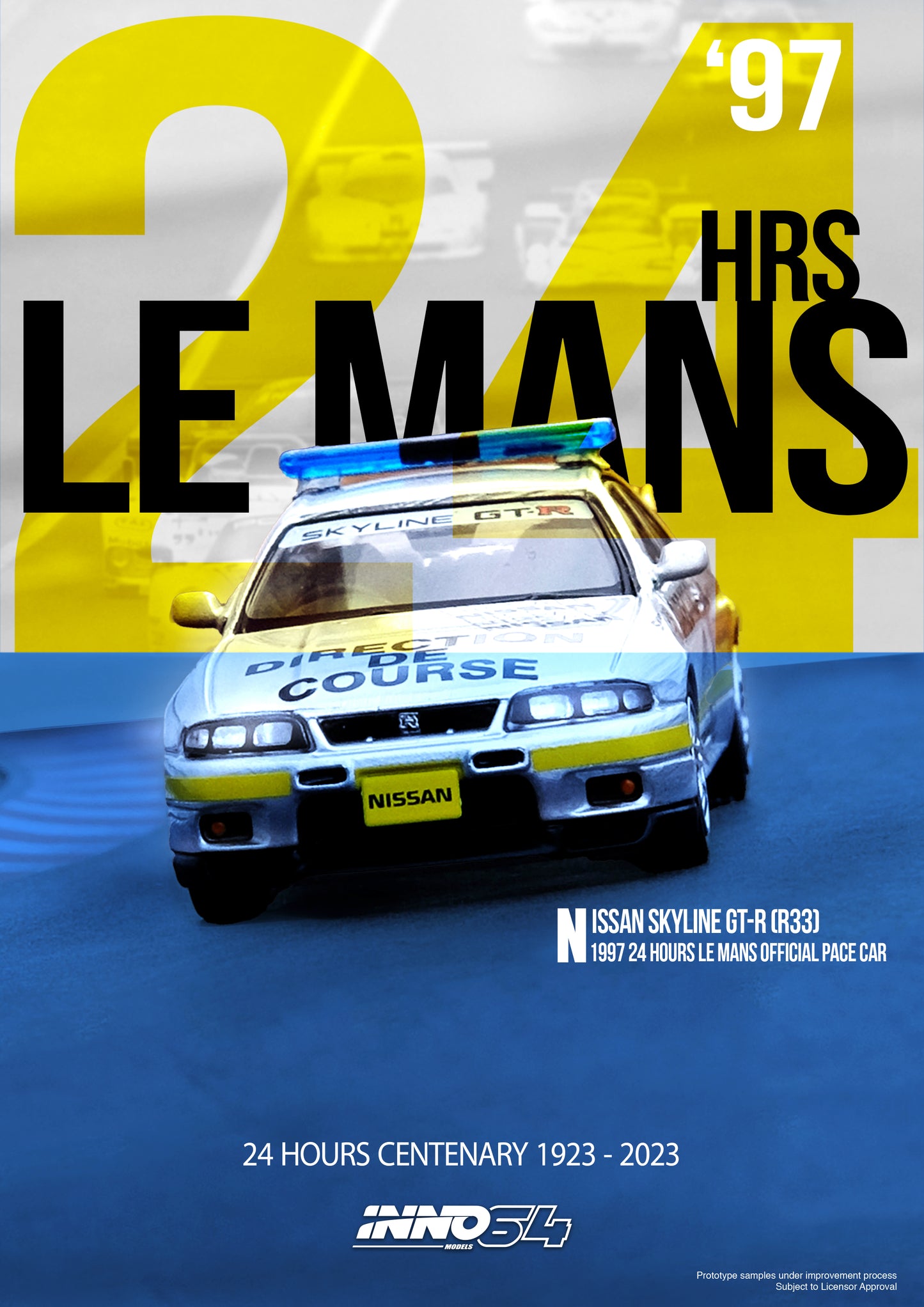 Inno64 1/64 NISSAN SKYLINE GT-R (R33)
24 Hours Le Mans Offical Pace Car 1997