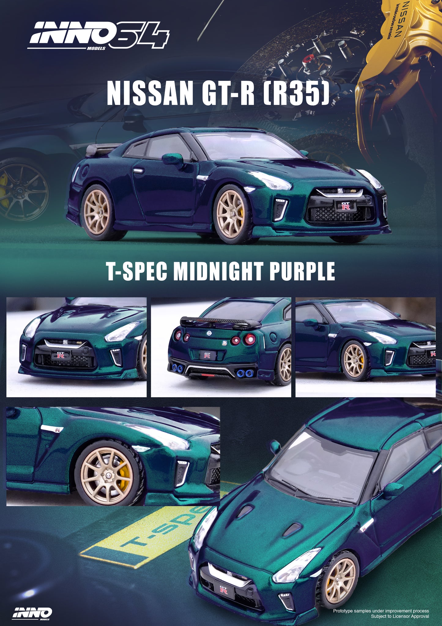 Inno64 1/64 NISSAN GT-R (R35) T-SPEC Midnight Purple