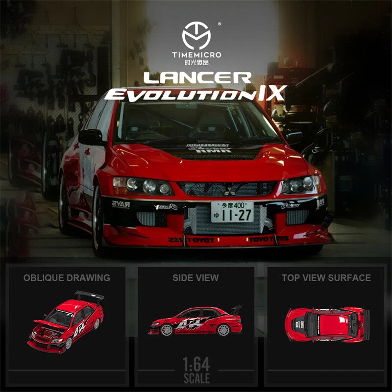 Time Micro 1/64 Lancer Evolution EVO IX - FNF Red Livery