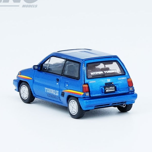 Inno64 1:64 HONDA CITY TURBO II Blue With MOTOCOMPO