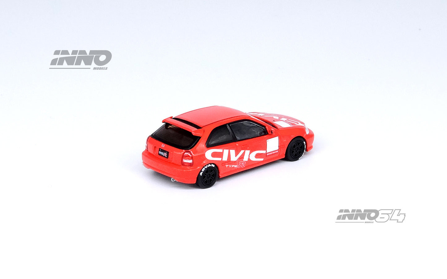 Inno64 1:64 HONDA CIVIC Type-R (EK9) Red With "CIVIC" Livery