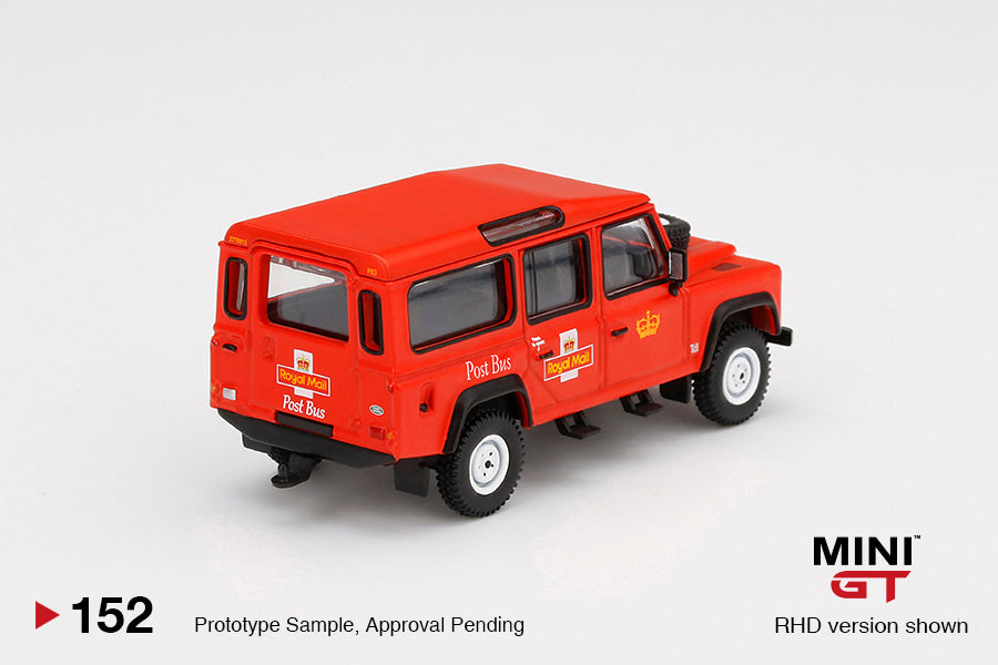 Mini GT 1:64 Land Rover Defender 110 UK Royal Mail Post Bus ***in clamshell blisters***