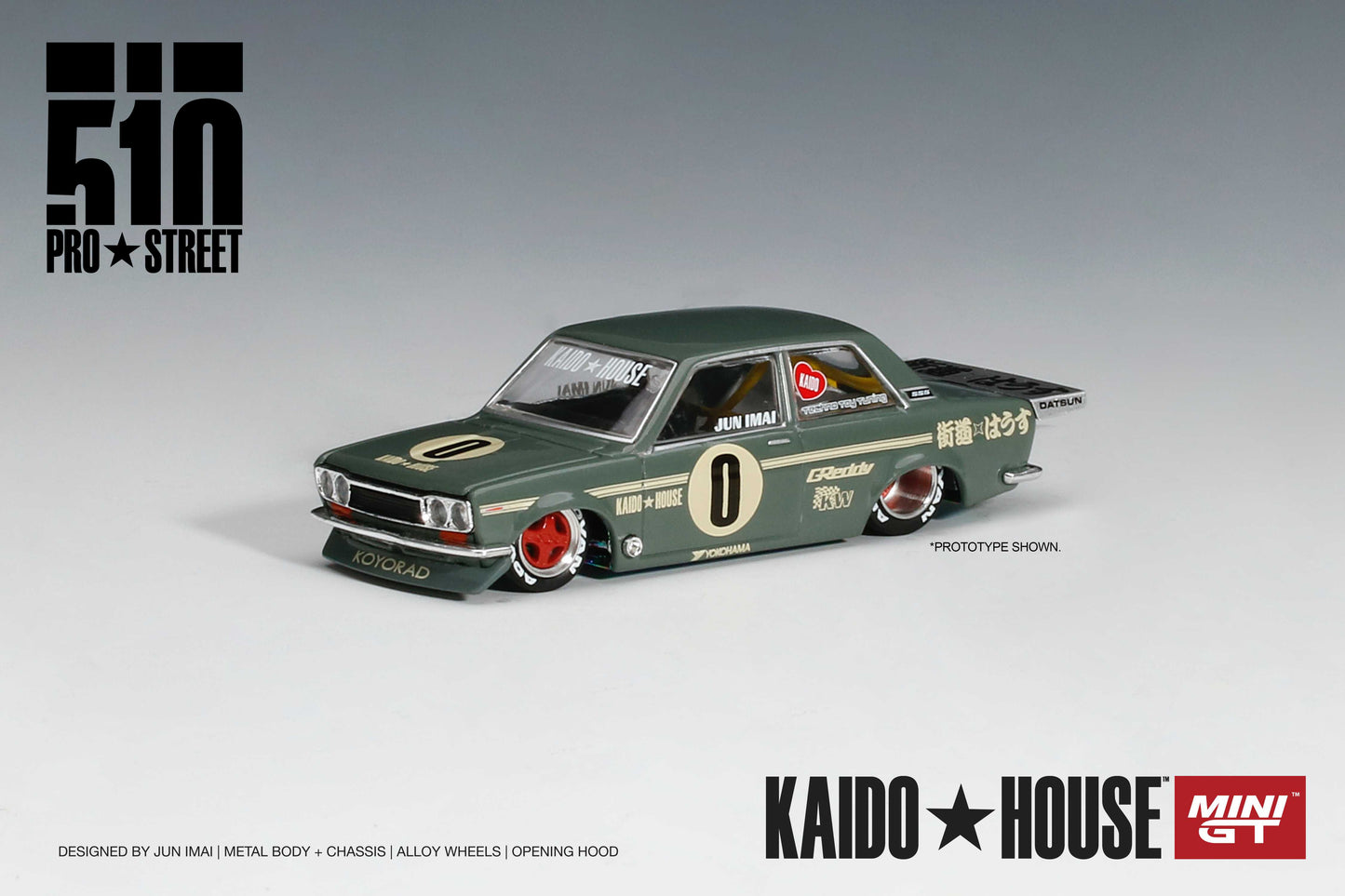 MINI GT 1/64 Kaido★House Datsun 510 Pro Street OG Green