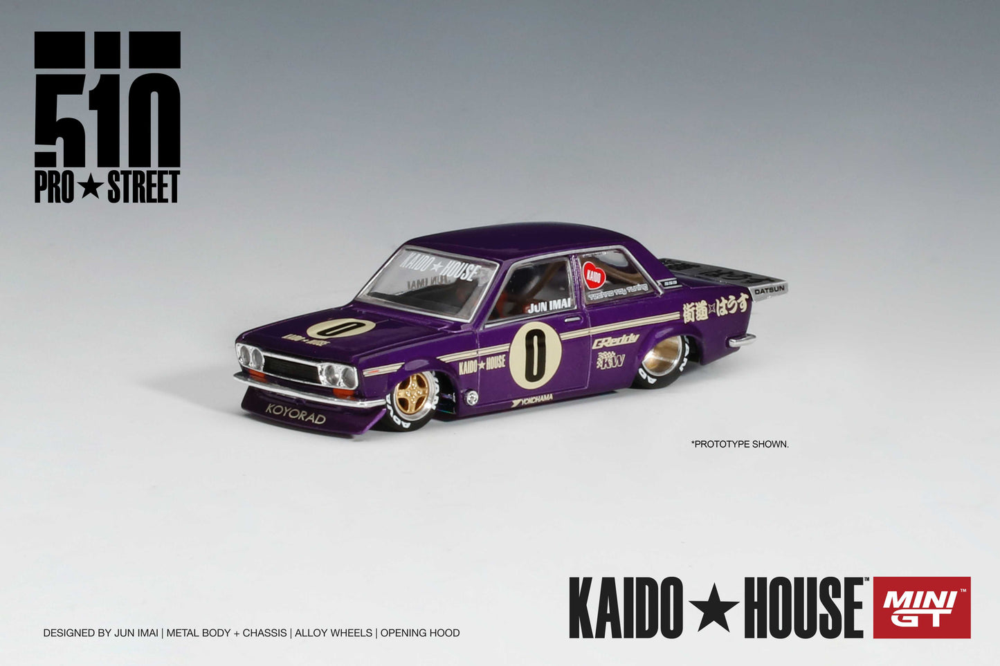 MINI GT 1/64 Kaido★House Datsun 510 Pro Street OG Purple