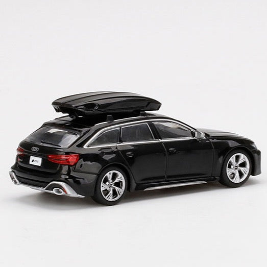 Mini GT 1:64 Mijo Audi RS 6 Avant Black w/ Roof Box