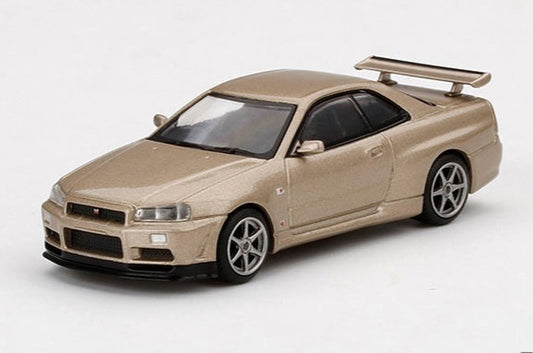 Mini GT 1/64 Nissan Skyline GT-R (R34) M-Spec Gold ***in clamshell blisters***